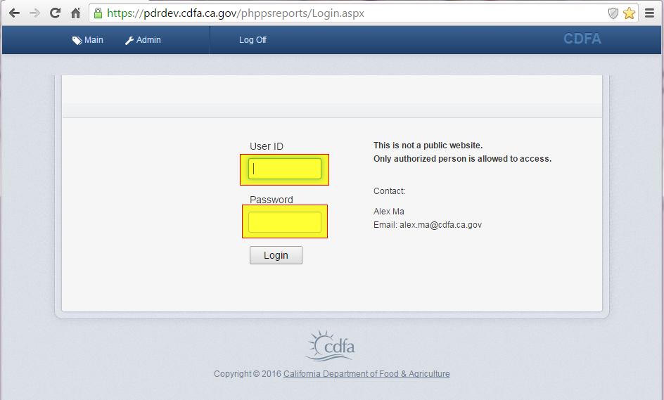 user login